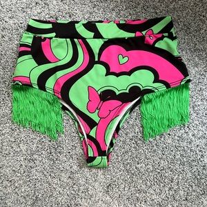 IHeartRaves Fringe Booty Shorts